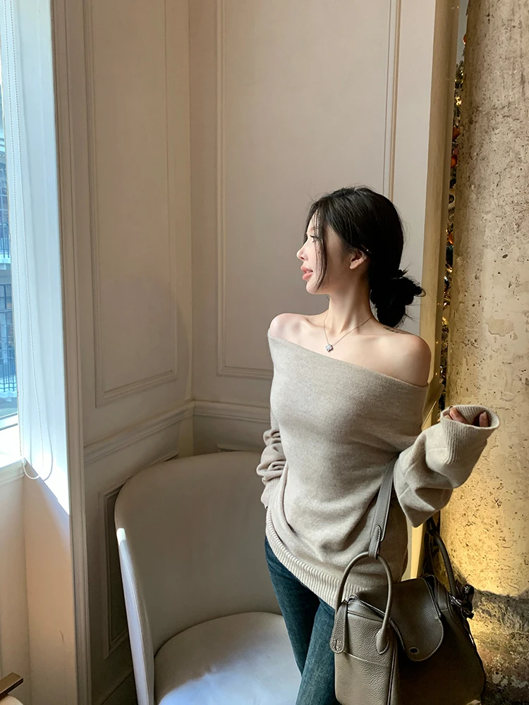 

Свободный вязаный женский топ с полосками, весенний сезон, удобный крой, длинный пуловер Sve Crew Ne Faion Sle