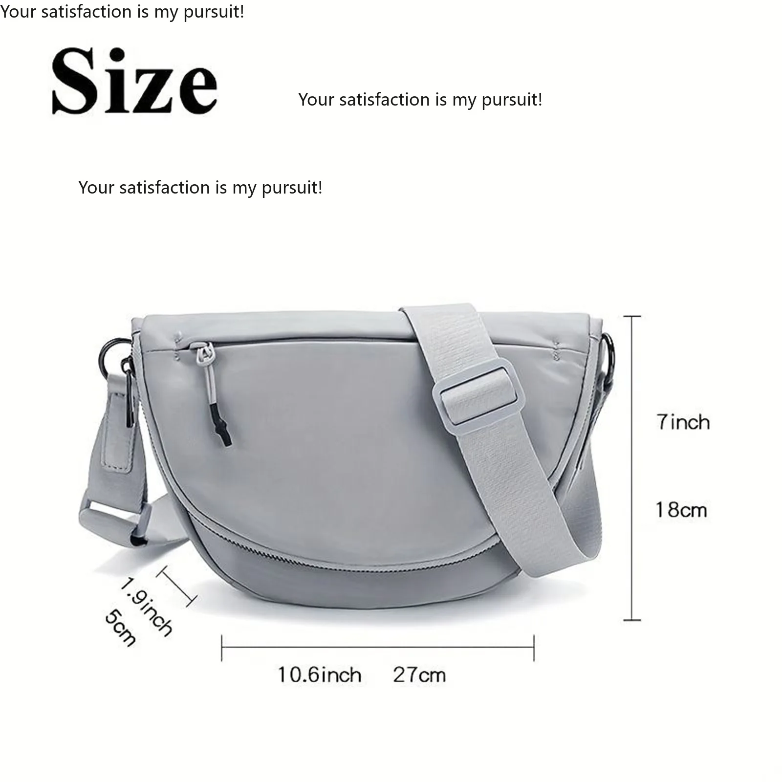 for Unisex Solid Color Nylon Crossbody Bag Customizable Minimalist Trendy Single Shoulder Casual Daily Shoulder Bag