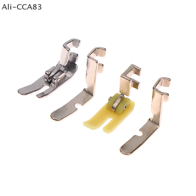 

HMA9-4Pcs Old Sewing Machine Zipper Presser Foot Set (Iron Presser Foot, Plastic Presser Foot Left Hole Right Hole Single Side)