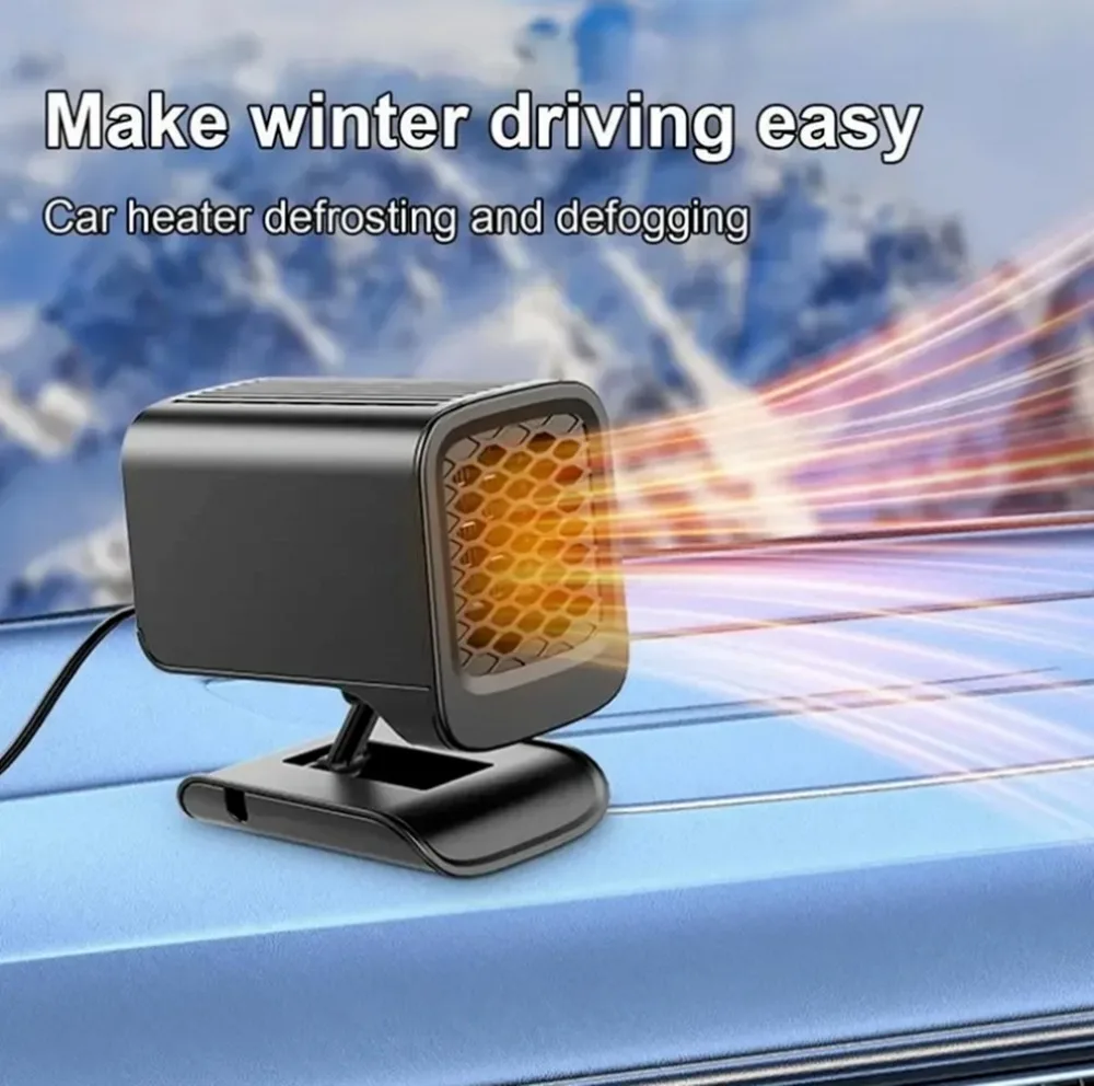 

12V 120W 360 Degree Rotation Folding Vehicle Mounted Car Air Heater Electric Heating Cooling Fan Defogger Defroster Demister