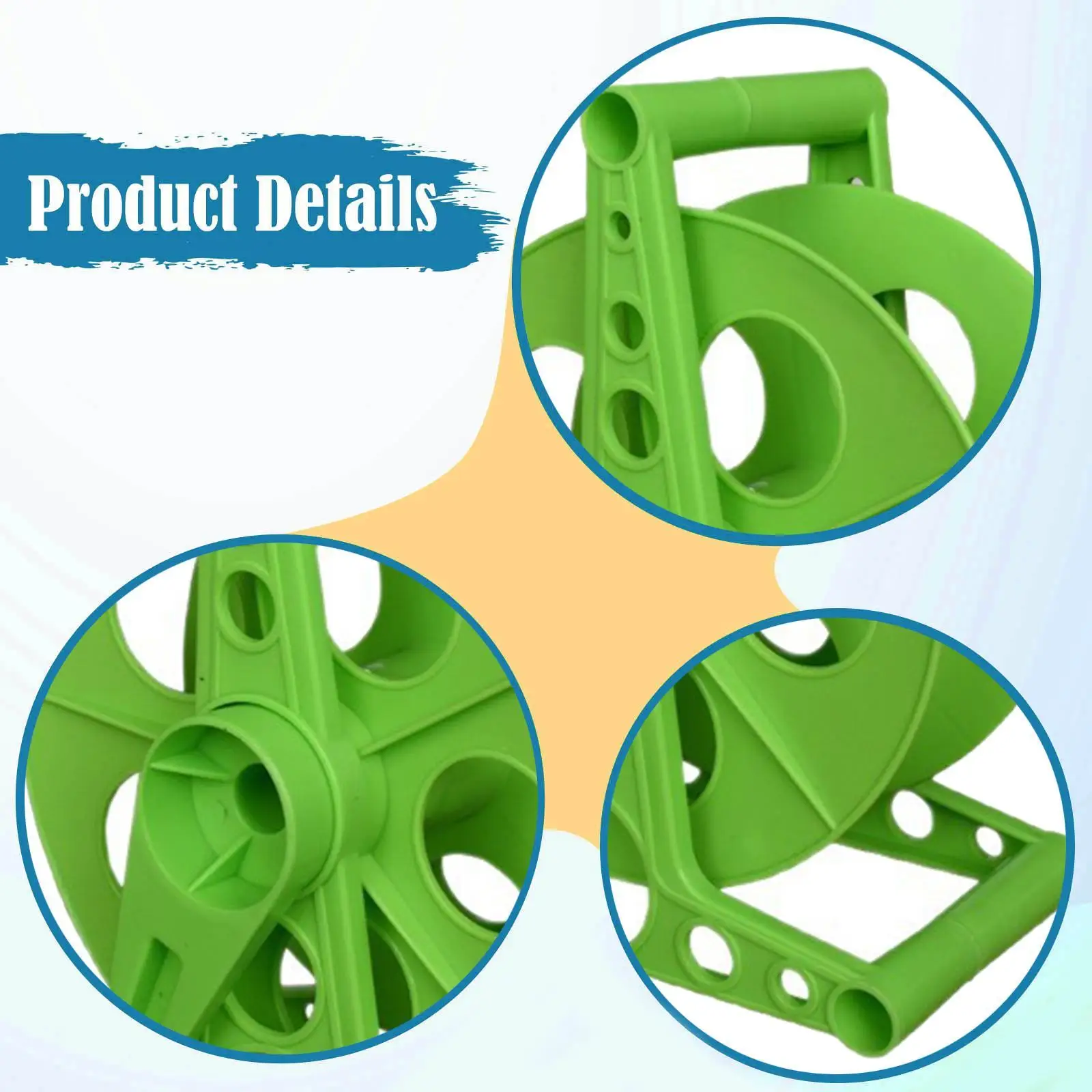 Garden Water Hose Reel Cart Hand Crank PP Sturdy Organizer for Outdoor Yard Watering and Vehicle Wash