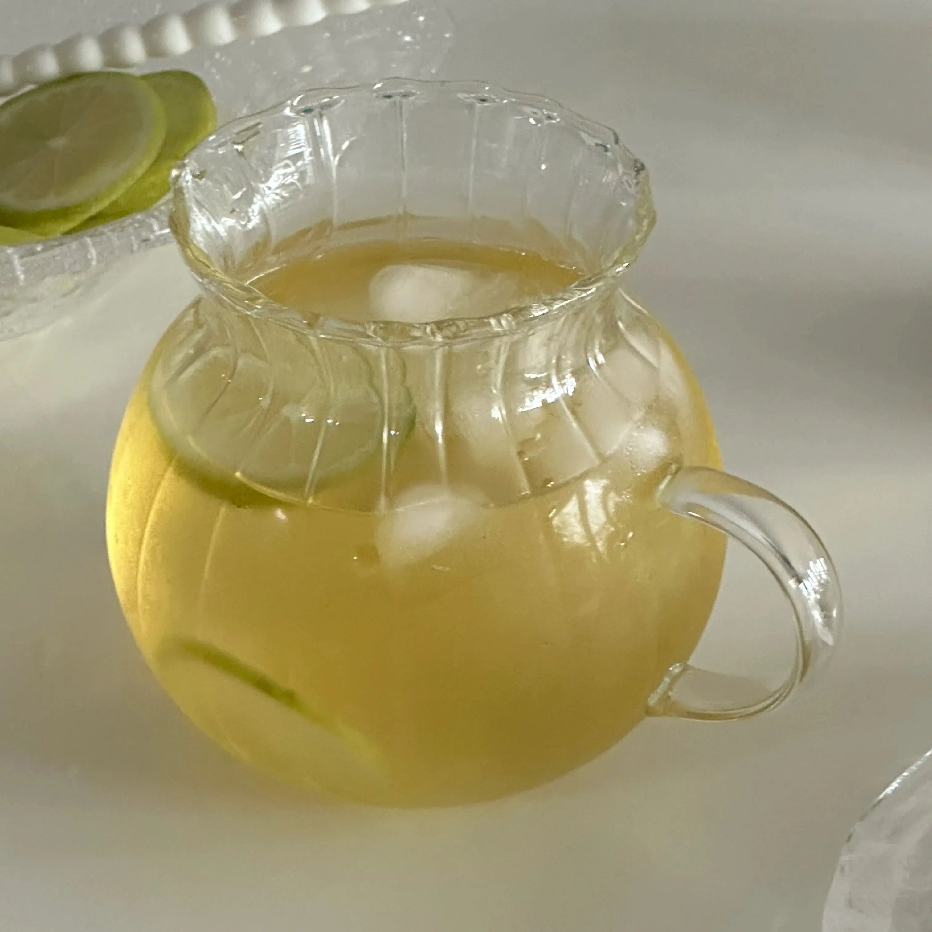 

Italian handmade niche glass mug heat-resistant glass transparent cute small milk pot coffee pot