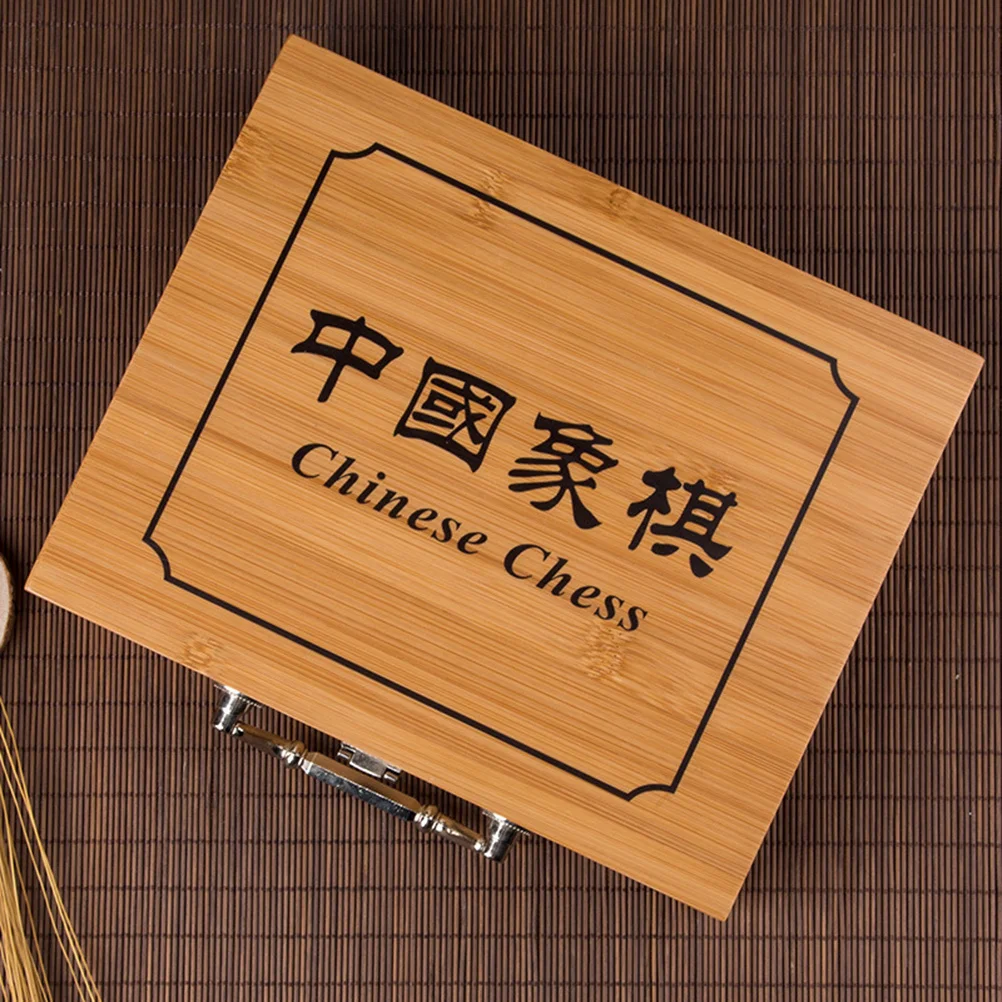 

Wooden Chinese Chess Set Foldable High Grade Wood Board Game for Kids Adults Travel Home Office School Picnic Bamboo Storage Box
