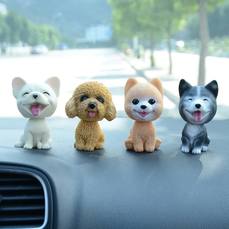 

Simulation Shaking Head Dog Car Furnishing Articles Dashboard Doll Nodding Decoration Toy Poodle Husky Corgi Home Furnishings