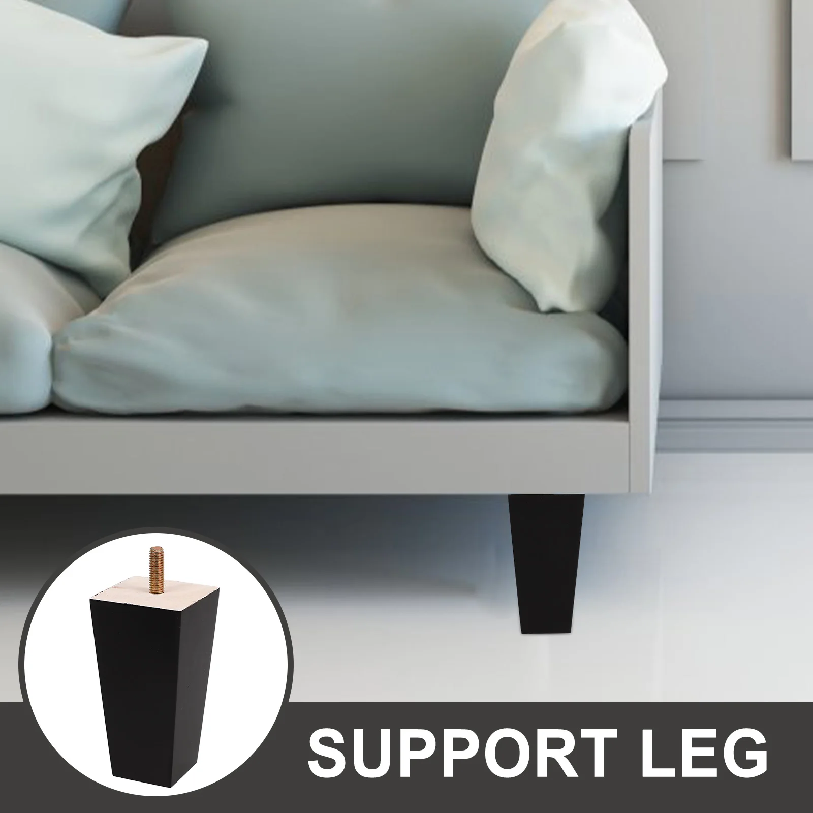 

Wooden Replacement Legs for Furniture 4pcs 10cm Sofa Couch Table Bed Cabinet Desk Chair Feet Durable