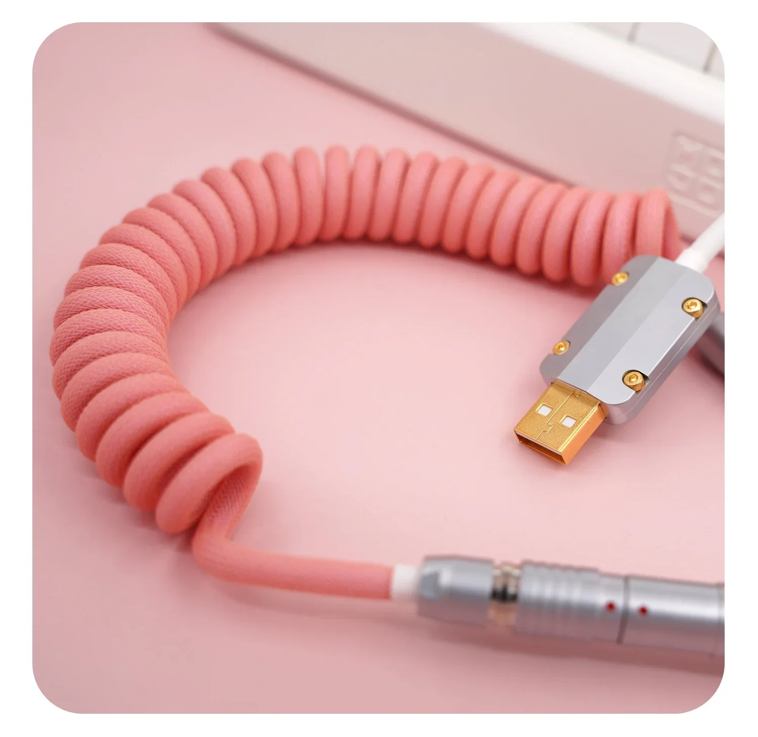 GeekCable Handgefertigte benutzerdefinierte mechanische Tastatur Datenleitung GMK-Thema SP Tastenkappe Rosa Mädchen