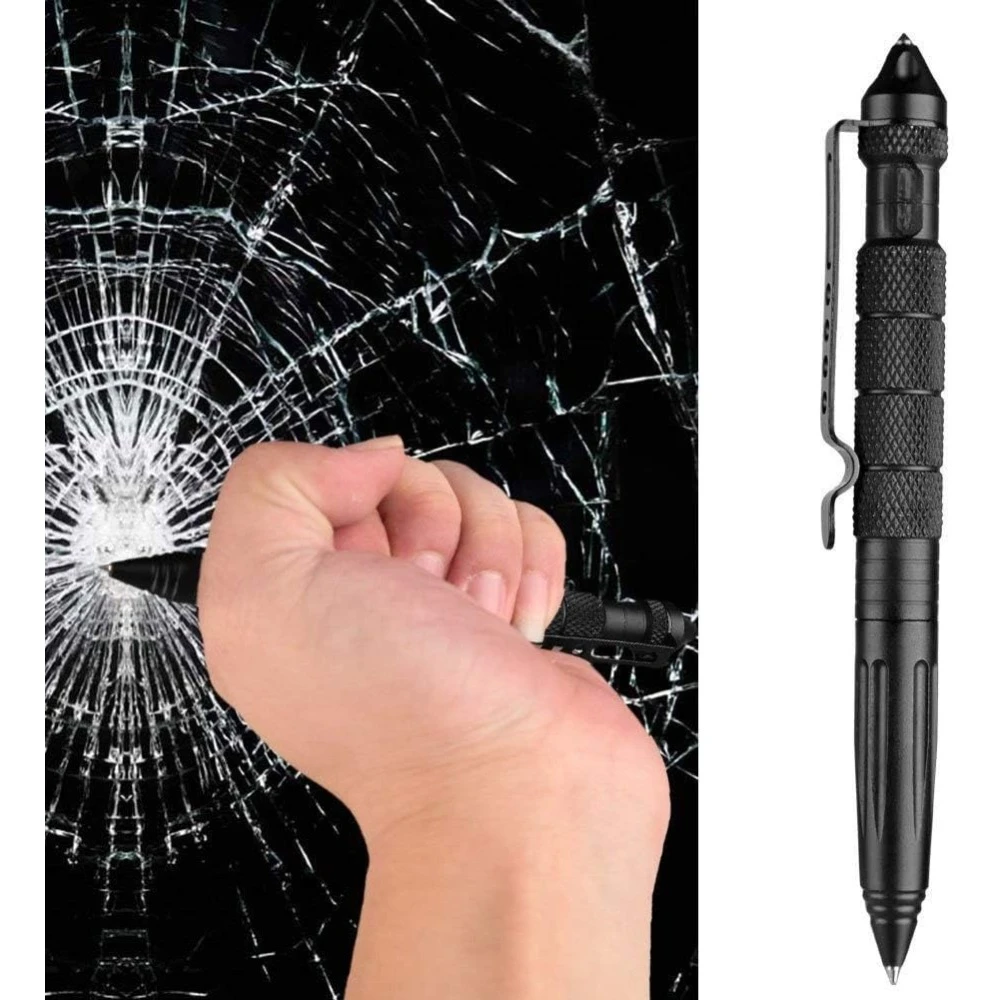 

Military Tactical Pen, Self Defense Pen, Emergency Glass Breaker Pen - Tungsten Steel, Writing EDC Survival Tool with Refills
