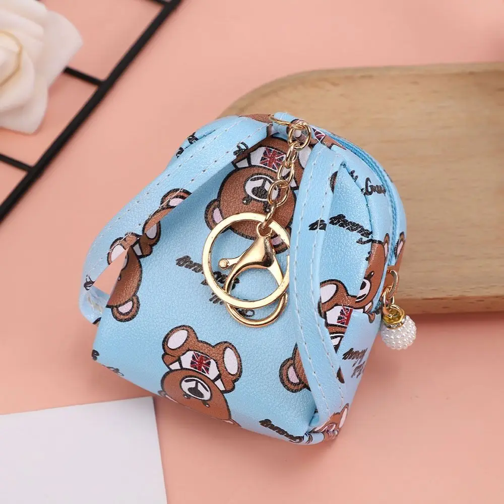 Kawaii Bear Small Bag Women PU Leather Coin Purses Fashion Girls Coin Card Holder Pendant Decoration Key Chain