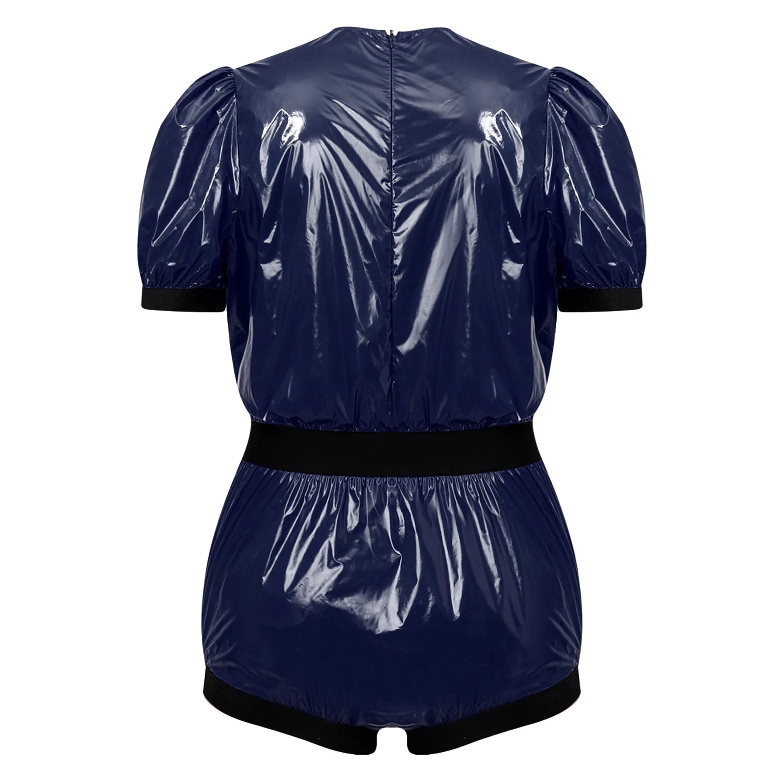 Men Women Waterproof Glossy Bodysuit Leak-proof Washable Diaper Cover Elderly Bedridden Special Needs Adaptive Jumpsuit Swimwear view 3