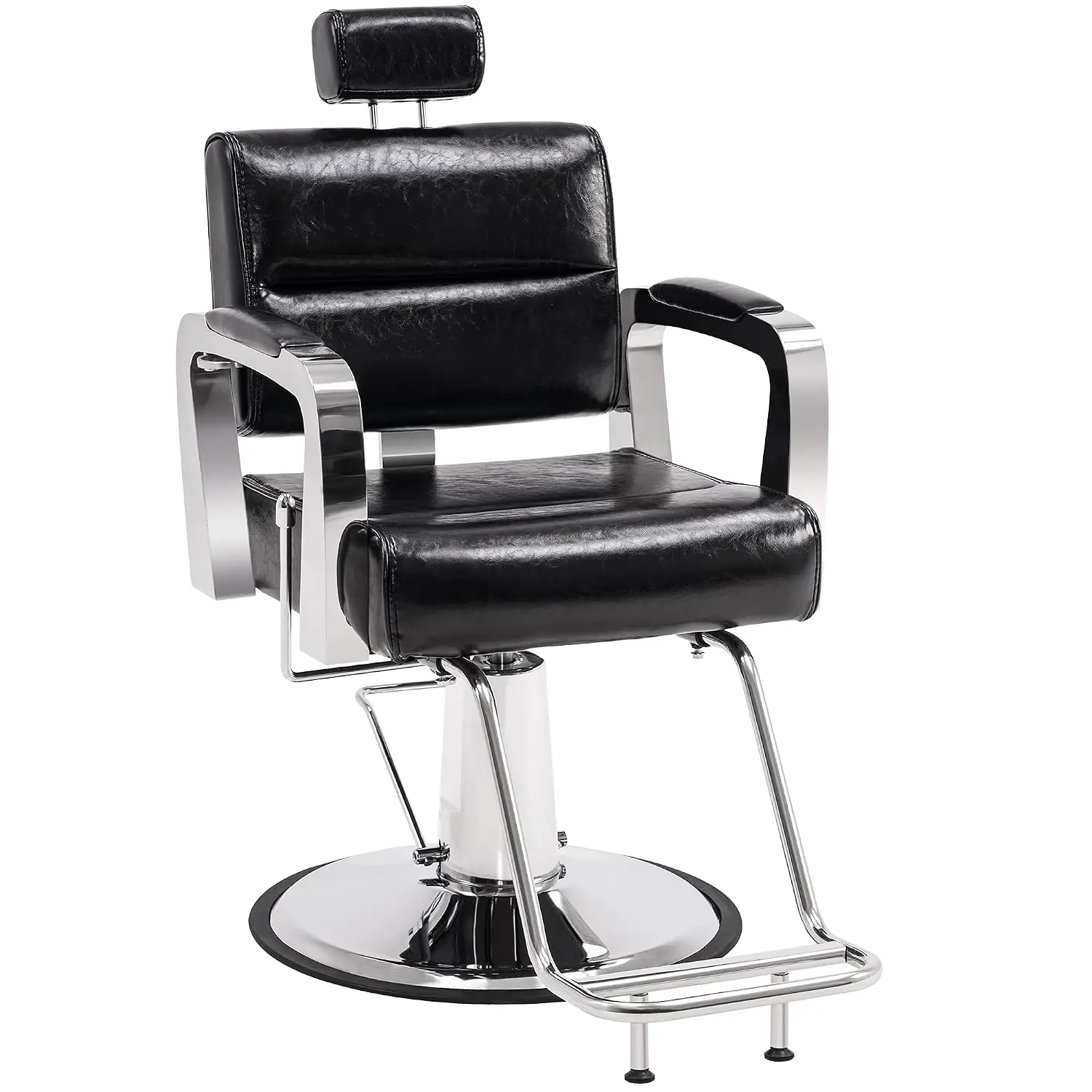 Antique Reclining Barber Chair & Salon Styling Chair, Classic Design for Professional Hair Salon Use, Black, Customized