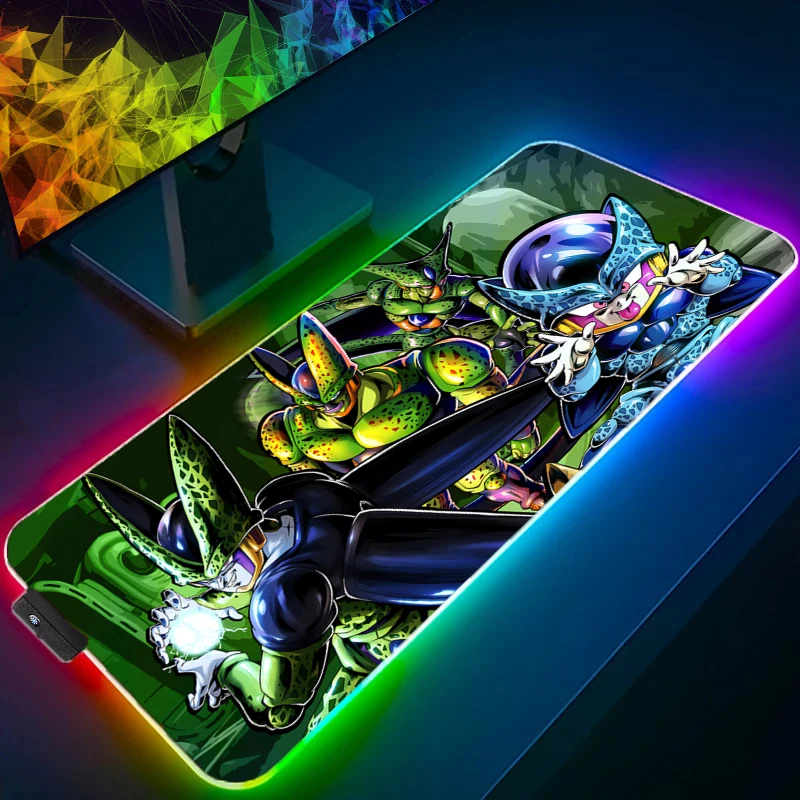 

Dragon Ball Cell LED Mouse pad Computer Laptop Anime Keyboard RGB Mouse Mat NonSlip Mousepad Keyboards Gamers Backlight Desk Mat
