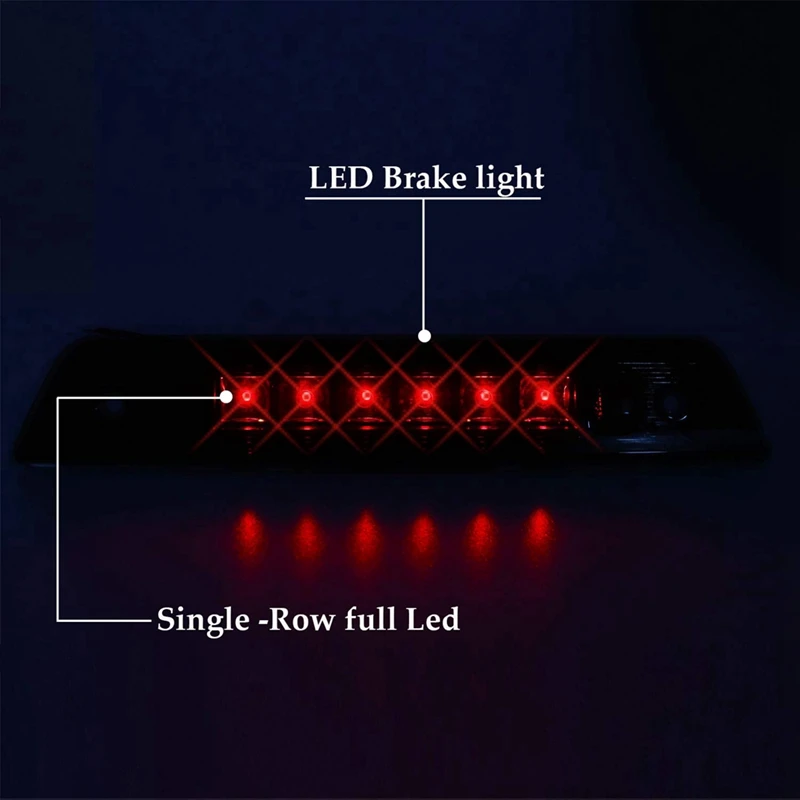 Luz de freno trasera de montaje alto para Jeep Grand Cherokee Wk 2005-2010, LED, Third 3Rd, piezas de luz de freno, accesorios (lente ahumada)