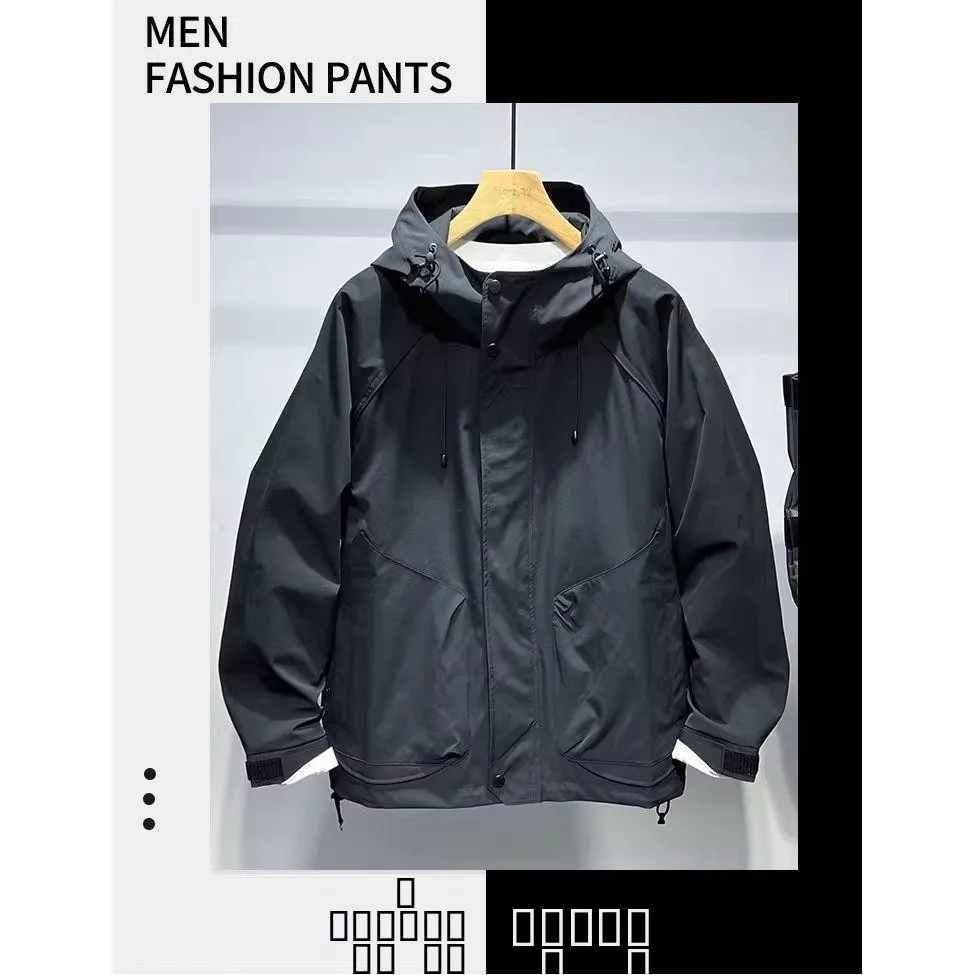 

Мужская повседневная осенне-зимняя куртка-ветровка с капюшоном, модная новинка, верхняя одежда для активного отдыха, полиэстер, ткань Оксфорд