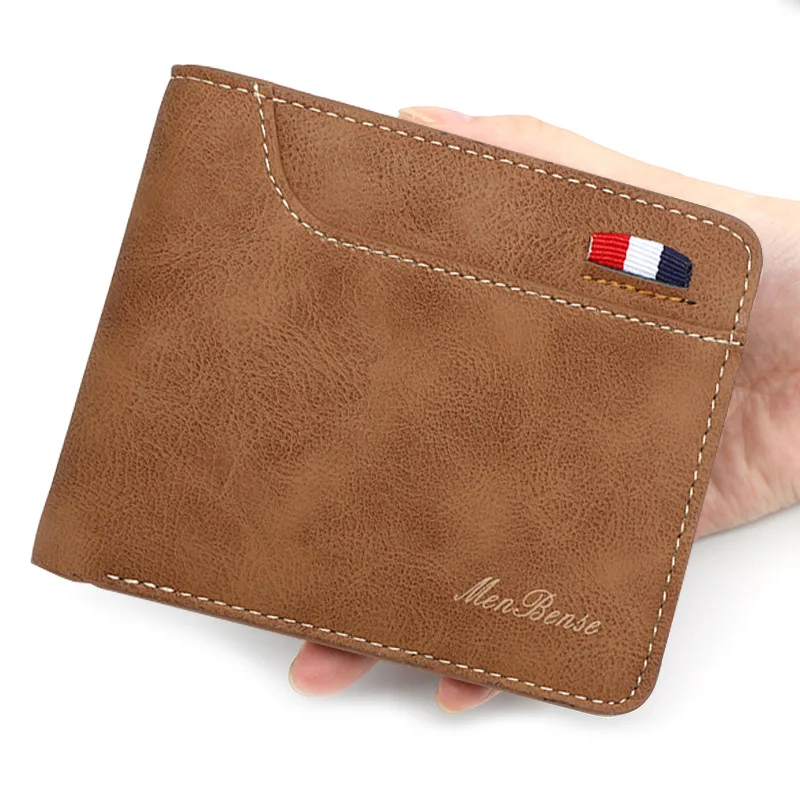 Portefeuilles courts pour hommes, pochette porte-cartes, poche à monnaie, portefeuille pour hommes, nouvelle marque de mode, porte-photo, petits sacs à main pour hommes