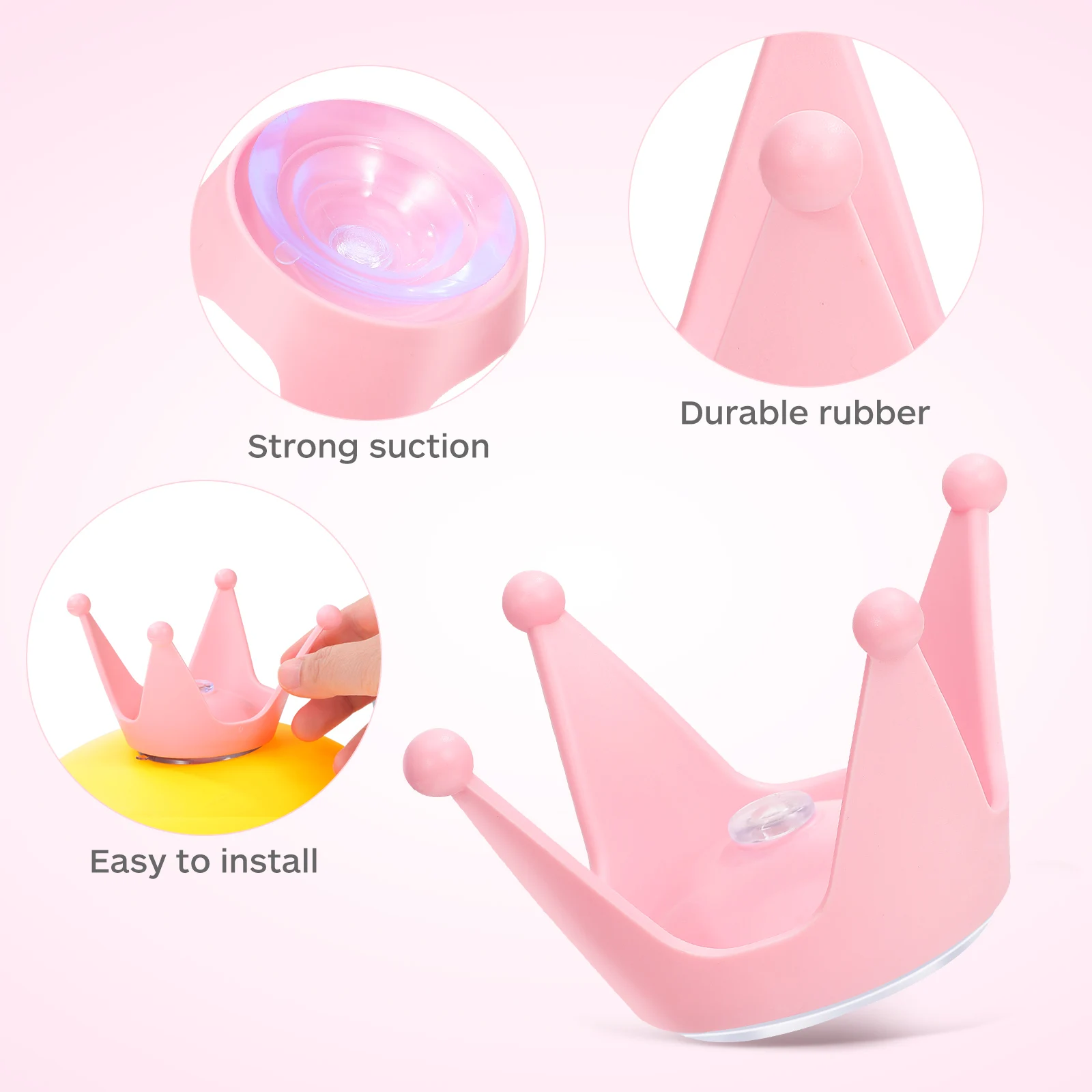 

1pc Decoration Motorcycle Ornament Silicone Suction Cup Stretchable Durable Bright Color Light Pink