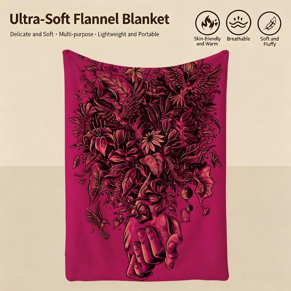 artist M-Marcelo Anache-e Throw Warm Soft Flannel Blanket, Multi-use for Sofa Bed Camping Travel Nap