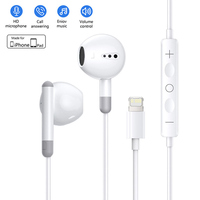 For Apple iPhone 14 Lighting Earphones 13 12 11 Pro Max XR XS X SE 7 8 6 Plus Bluetooth In Ear Wired Earbuds Phone Accessories