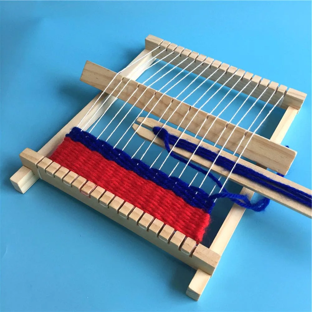 Wooden Multi-Craft Loom 21.5x16.5x3cm DIY Weaving Frame Adjustable Woven Tool Handmade for Beginners Kids Intellectual Toy