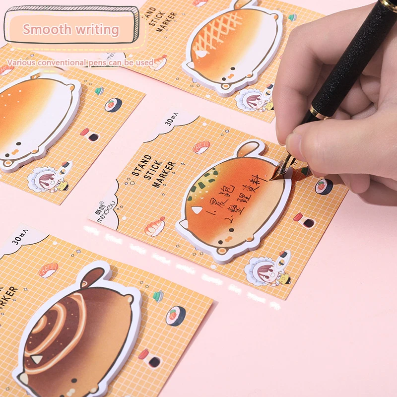 Cartoon Sticky Notes Memo Pad Creative N Times Cute Bread Shape Memo Pad Student Message Pad Kawaii School Supplies Stationeries