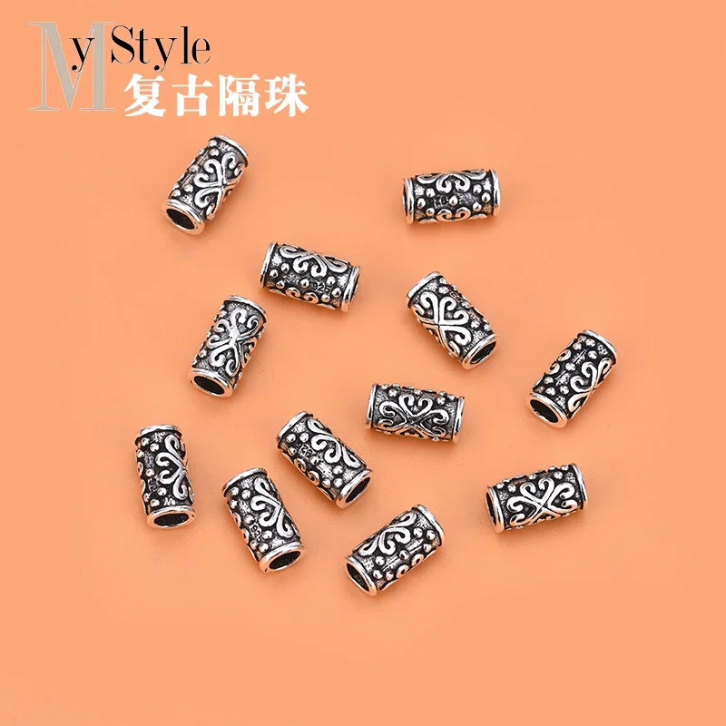 Handmade woven DIY material to make bracelet necklace accessories 925 sterling silver vintage loose beads