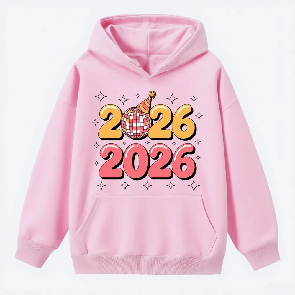 

2026 Новогодняя вечеринка в стиле ретро, графическая одежда, дизайн диско-шара, креативные толстовки, женские повседневные модные праздничные топы с Новым годом