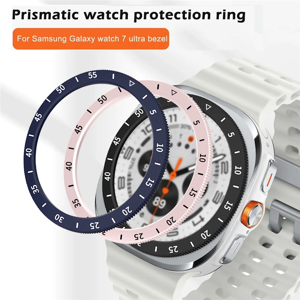 for Samsung Galaxy Watch7 Ultra 47mm Bezel Oil Injection Diamond Circle Circle Prismatic Watch Protection Anti-collision