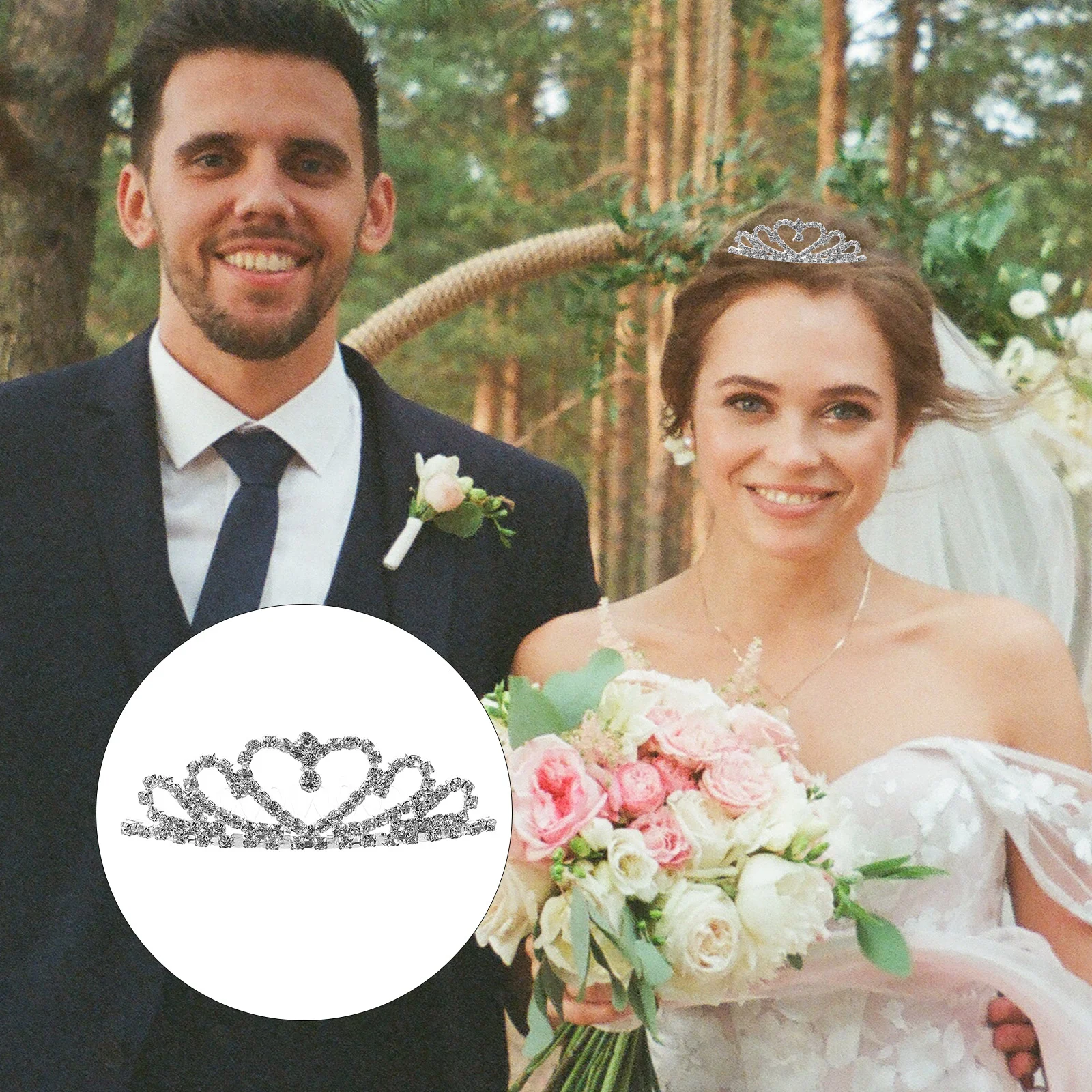 

Mini Heart Rhinestone Tiara for Wedding Bride Prom Birthday Pegeant Prinecess Party Bridal Crown Tiara Crown