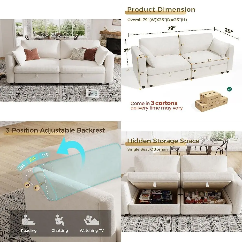 

Copenhagen 78 Rolled Arm Sofa, Easy Care Polyester, Soft Pillow Back, Pocket Coil Seat Cushions, Removable Covers, Loveseat or