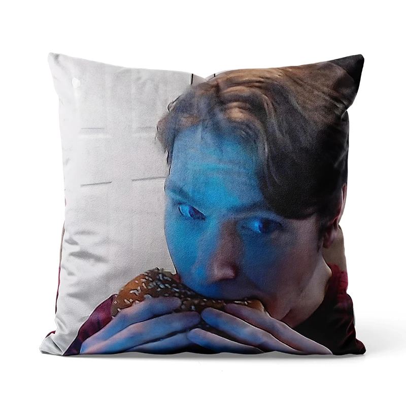 Gaslight Gatekeep Girlboss Jerma Hamburger Throw Pillow Covers Cushion Cases for Couch Sofa Bedroom 45cm x 45cm