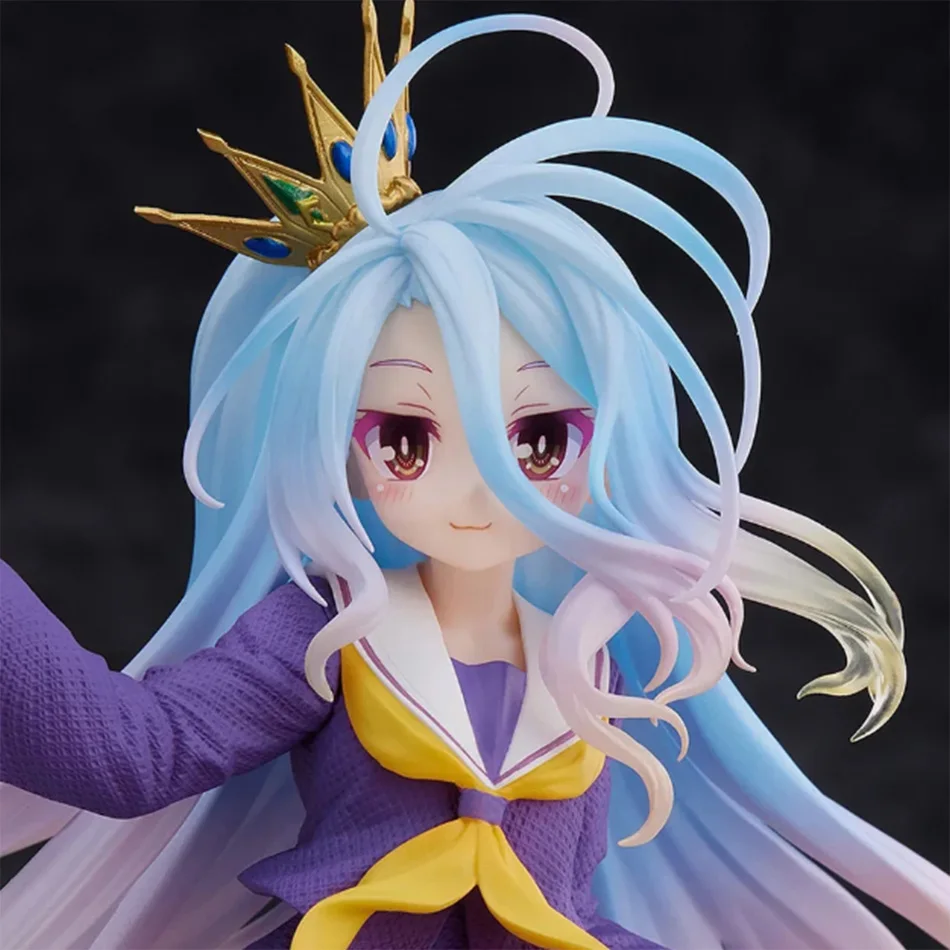 Branco Shiro No Game No Life Anime PVC Figura 18,5 cm Ornamento de ação Brinquedo modelo colecionável para presente de feriado