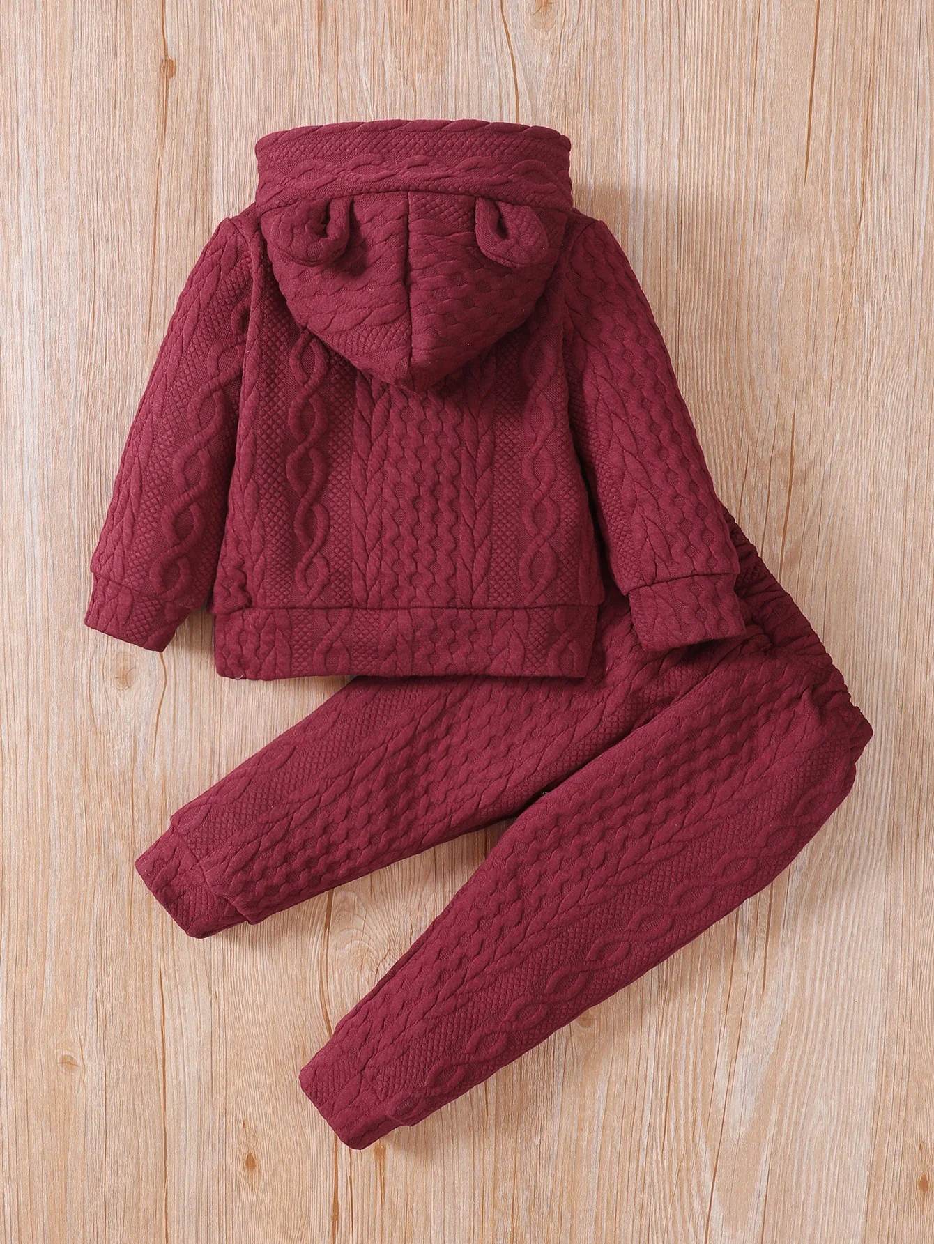 Winter Newborn Infant 1-2 Years Old Baby Girls Baby Set Long-Sleeved Hooded Soft Fashion Sports Baby Clothing