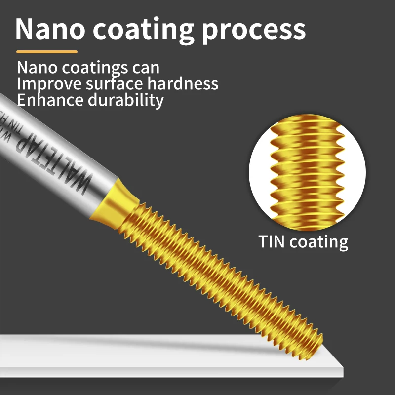 WALTETAP HSSE-M42 With Tin JIS Standard Forming Roll Tap BSW W 1/8 5/32 7/32 1/4 5/16 3/8 7/16 1/2 Machine Screw Thread Taps