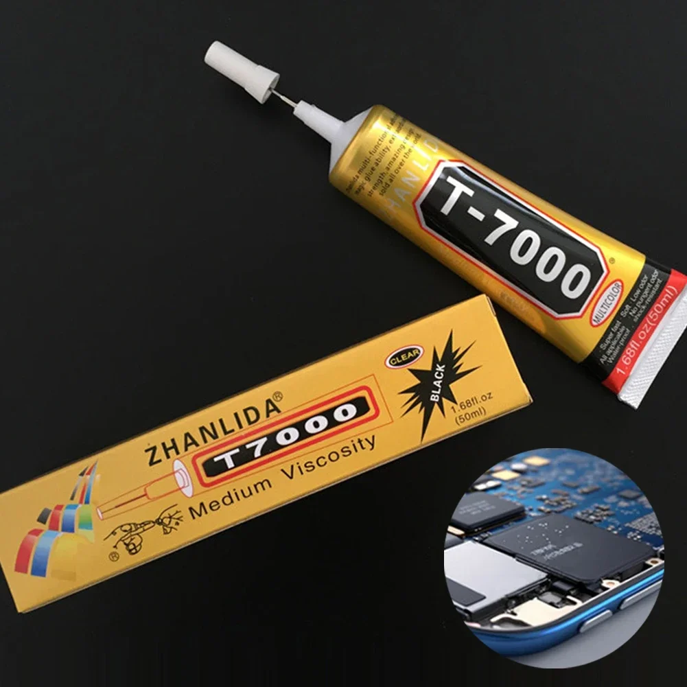 T7000 Mobile Phone Tablet Repair Adhesive Black Contact Strong Repair Glue 15ML 50ML 110ML Adhesives with Fine Needle Outlet