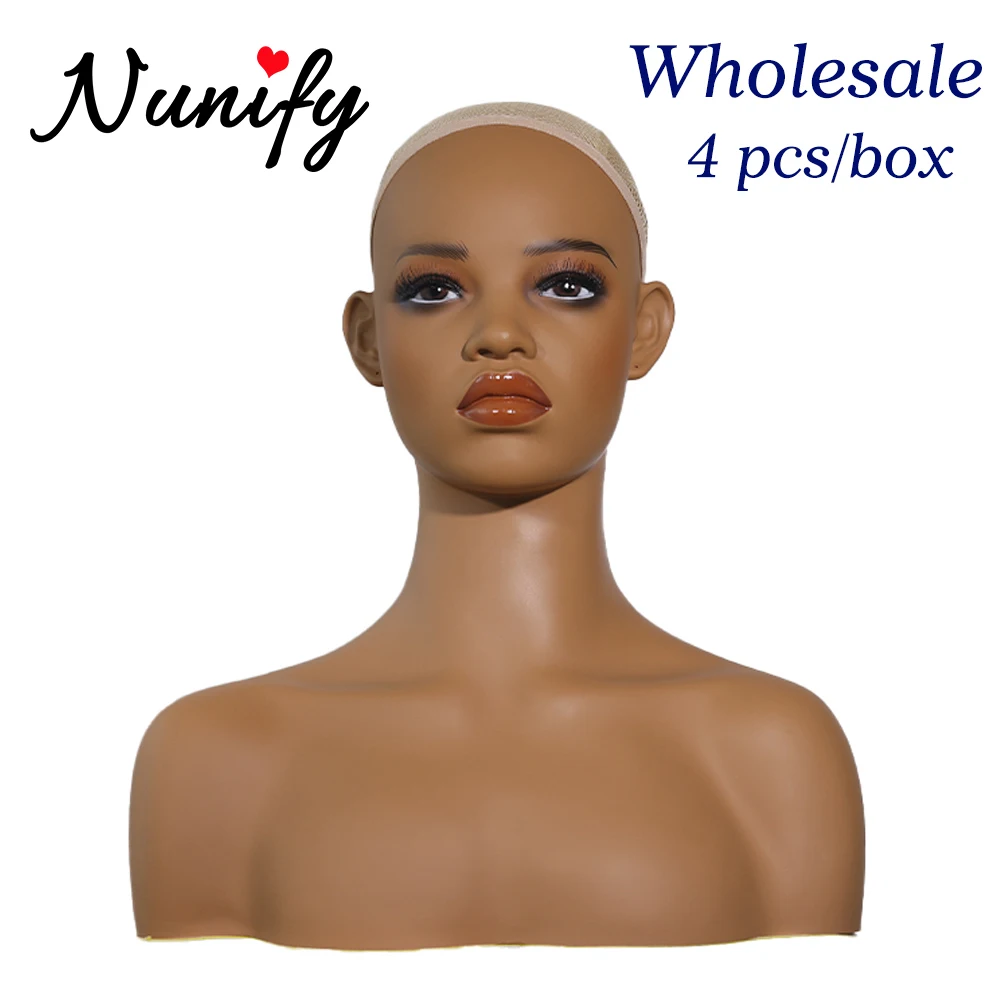 

Realistic Mannequin Head Wig Holder Display Rack Female Full Lips Doll Head For Wig Display Beauty Accessories Displaying 4Pcs