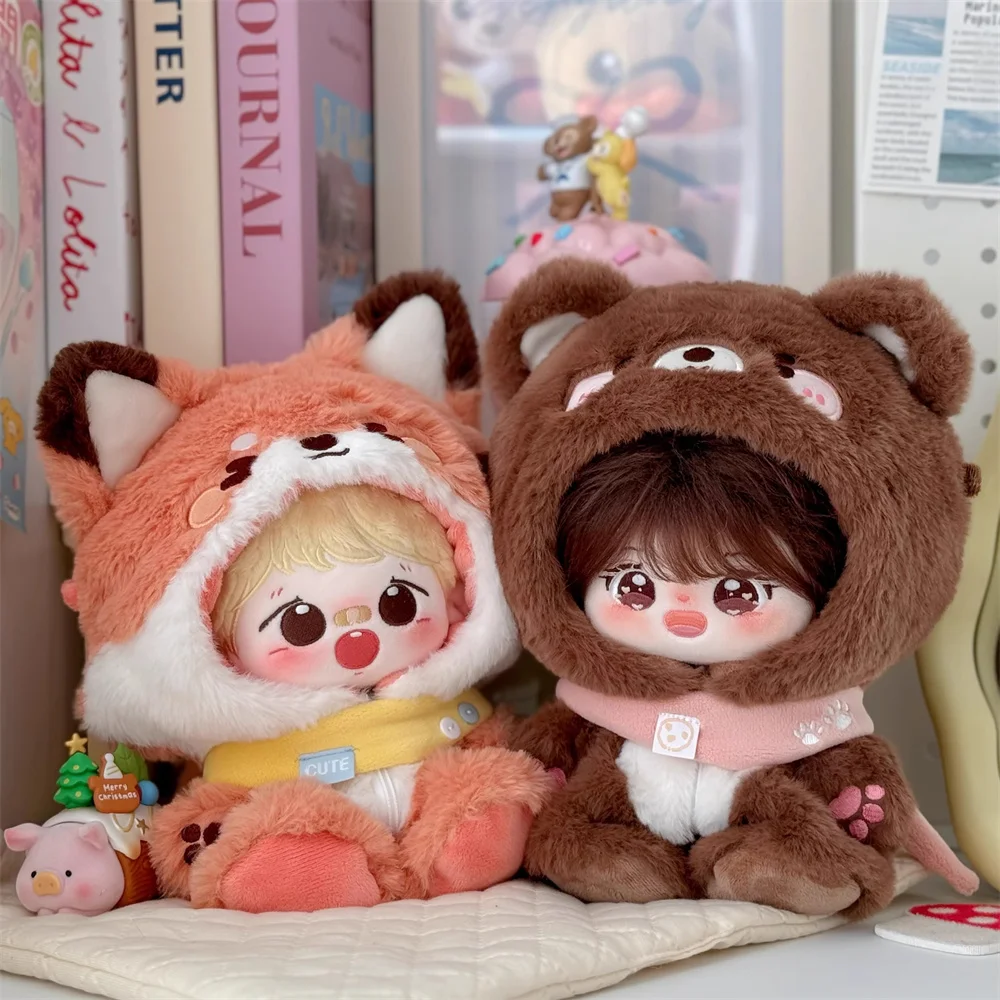 원래 사자 여우 토끼 곰 강아지 동물 점프 슈트 20cm 인형 장난감 의상 옷 코스프레 어린이 선물