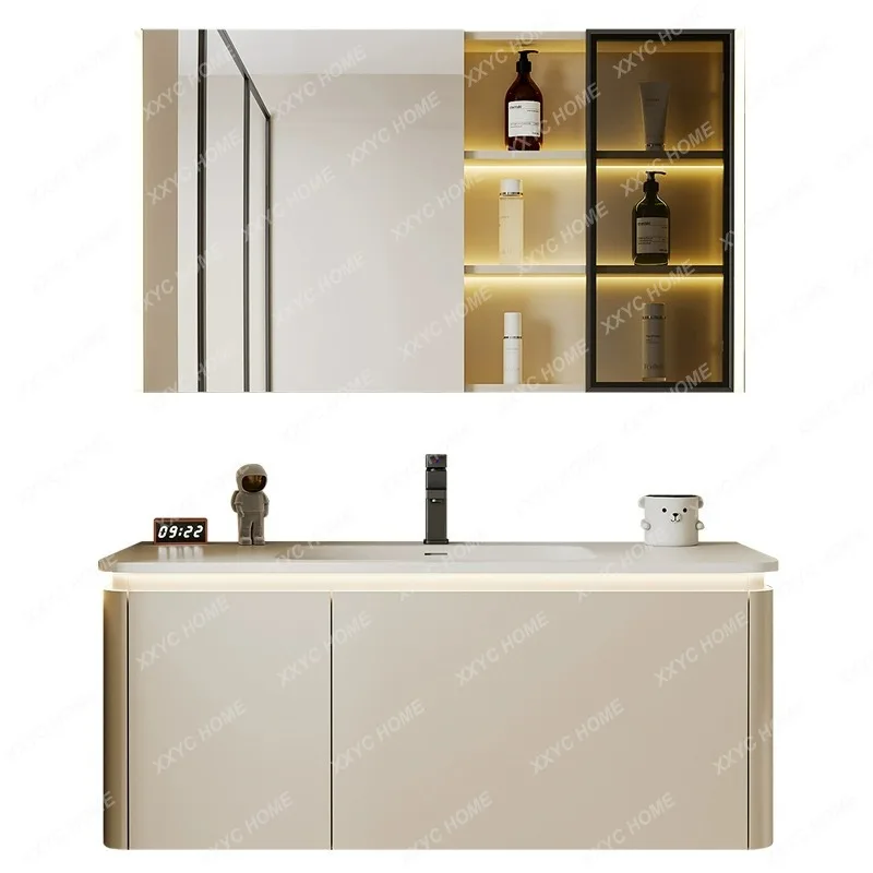 Whole Washbin Bathroom Cabinet Combination Cream Style Bathroom Table Hand Washing Washbasin Cabinet