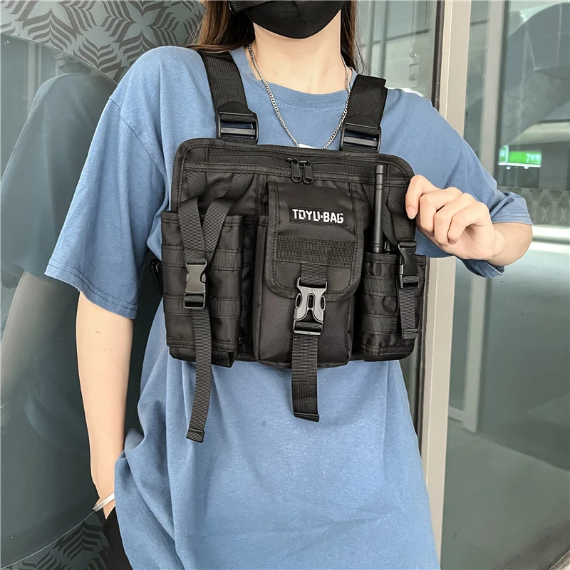 Hip-hop Streetwear Ladies Chest Bag 2025New Unisex Tactical Vest Backpack Multi-function Men Vest Pocket Sport Travel Chest Pack view 2