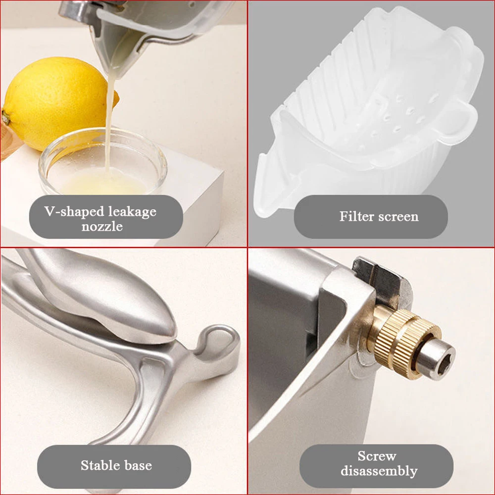 Manual Juice Squeezer Aluminum Alloy Hand Pressure Juicer Pomegranate Orange Lemon Sugar Cane Juice Kitchen Bar Fruit Tools