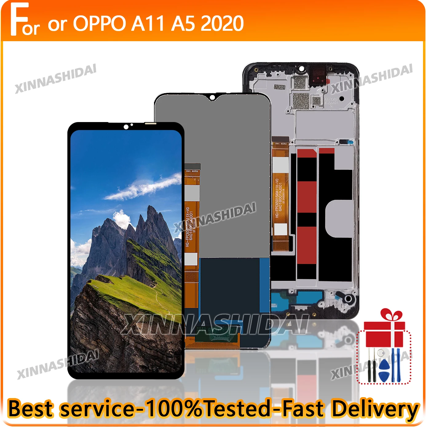 Hochwertiges TFT-LCD für Oppo A11 A5 2020 LCD-Display Ersatz-Digitizer-Baugruppe mit Rahmen