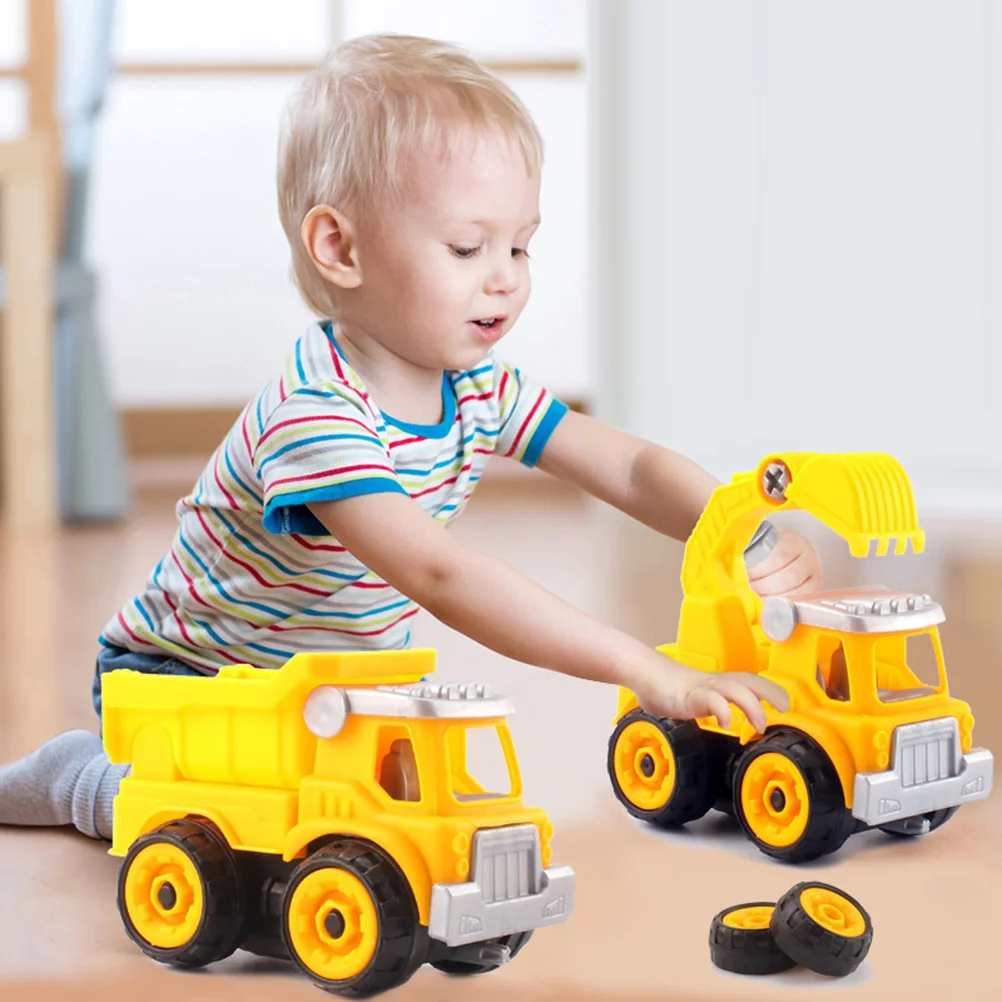 4 Pcs Toy Car Early Learning Disassembly Engineering Truck Cars Disassemble Educational Child