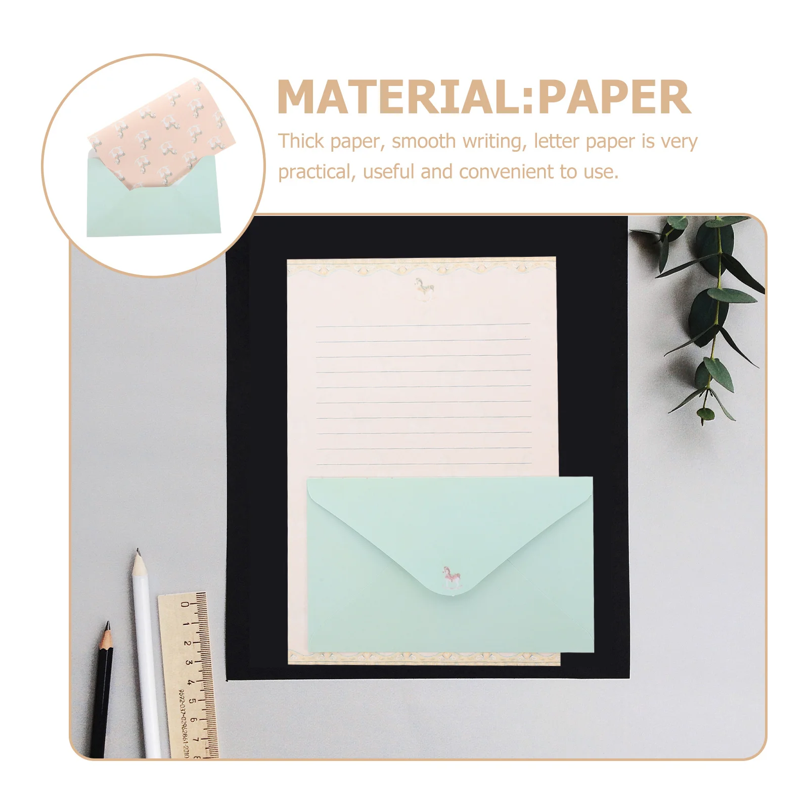 

5 set 5 Sets A5 Letter Paper Envelope Set Thick Smooth Writing Paper Kit Elegant Decorative Stationery For Letters Notes Poetry