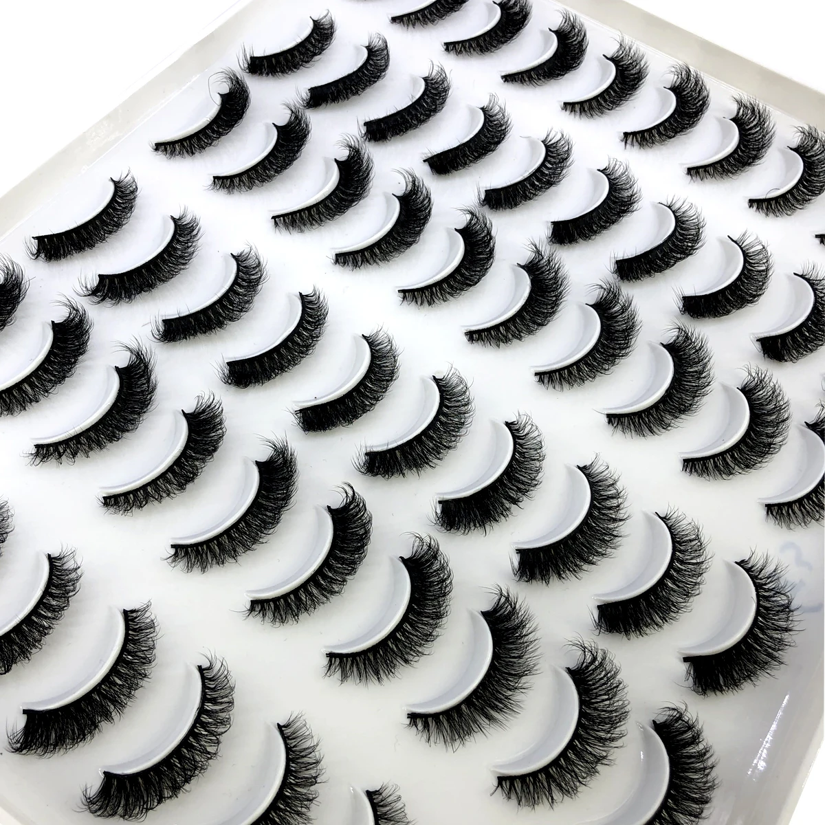 New 30Pairs Handmade 3D Mink Lashes Short Fake Eyelashes Cross Messy Natural Eye Lashes Stage Makeup Soft False Eyelashes Cilios