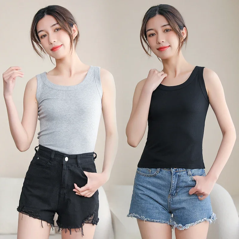 【LF】Women Tank Tops Ladys Highly Elastic Bottoming Singlets for Summer