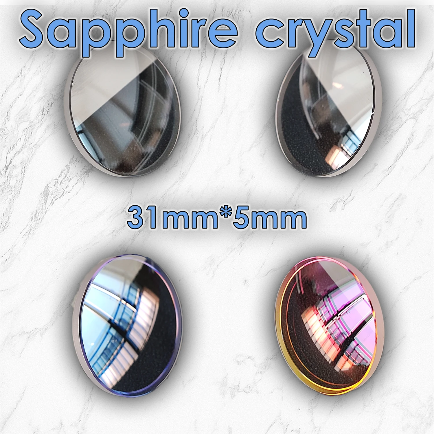 31mm*5mm Sapphire crystal Watch Mirror Bubble surface AR-Coating Antireflection film Watch accessory SRPD series SKX series