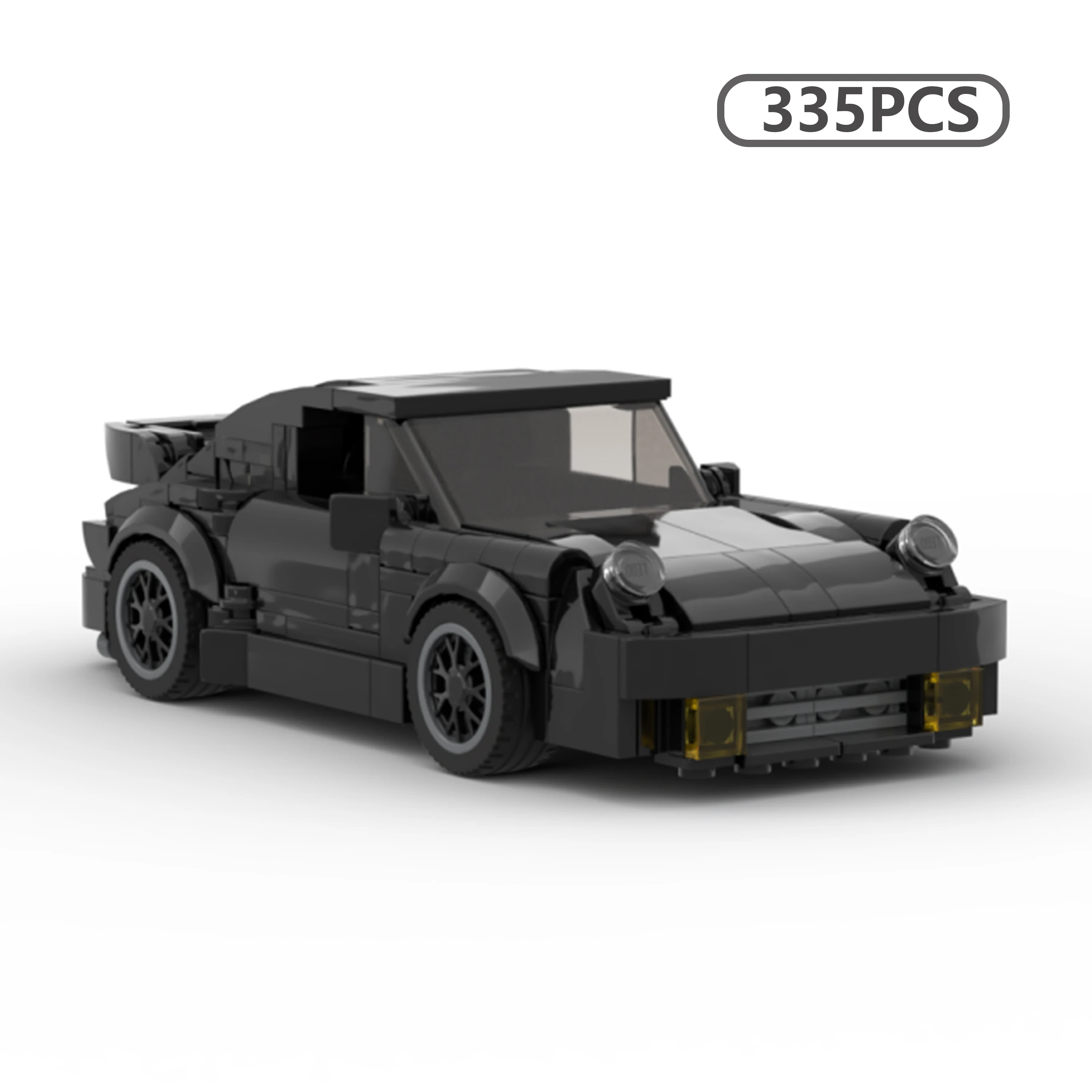 

MOC 911 Turbo Supercar Building Blocks Black Sports Car Creative Educational Assembly Toy for Kids Gift