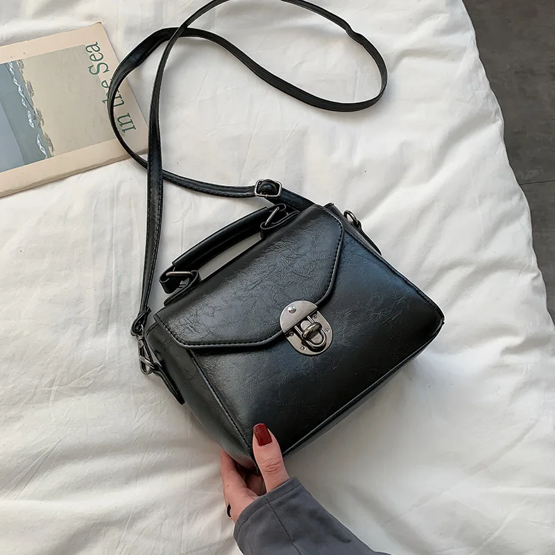 Kleine Quadratische Taschen Für Frauen Mode Einfarbig Designer Umhängetasche Umhängetasche Vintage PU Leder Handtaschen Weiblichen Beutel Bolsa – Detail 16