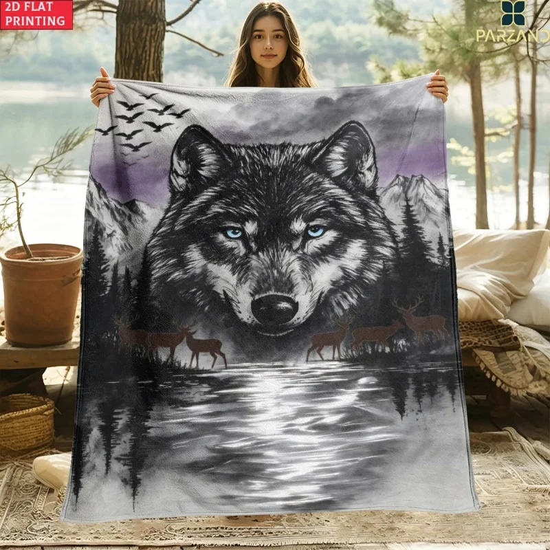 Vintage Black Cat Lying On Old Books Art Printed Blanket Soft Lightweight Mysterious Animal Style Home Sofa Bed Blanket