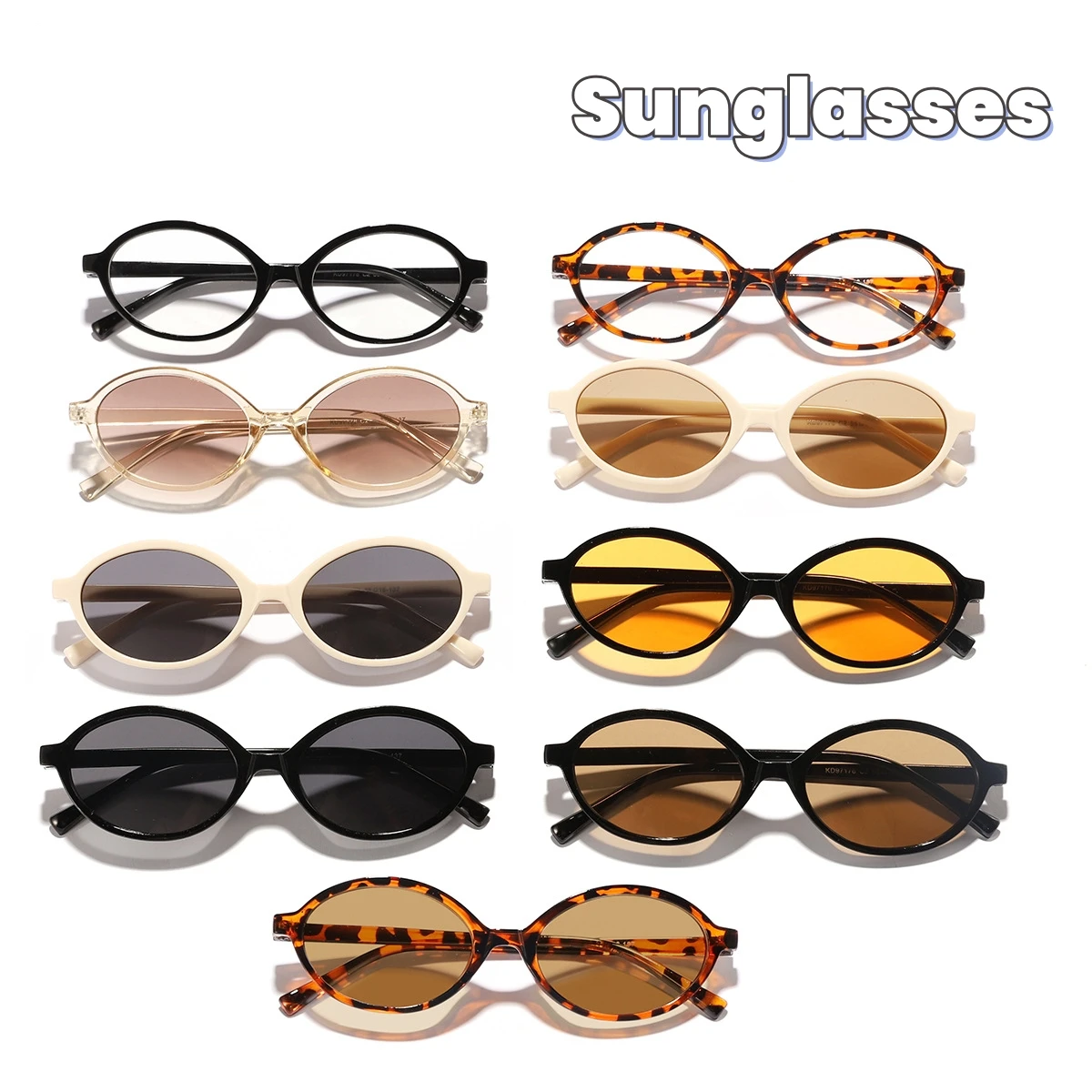 

2024 Men and Women UV Protection Ultra Light Sunglasses Fashion Trend Oval Sunglasses New Elliptical Small Frame Sunglasses