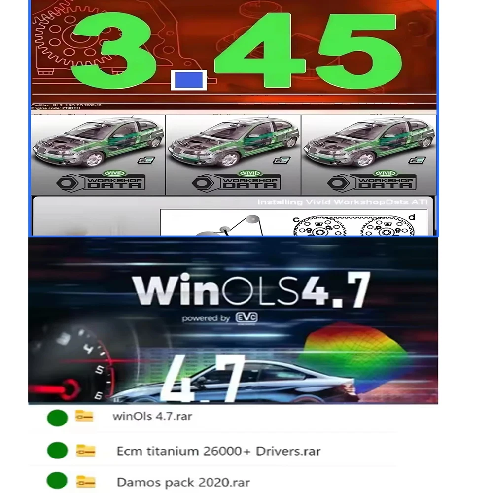 Winols 4.7 sepenuhnya diaktifkan Perangkat Lunak Perbaikan Mobil autodata 3.45 Taller DATOS Multi bahasa