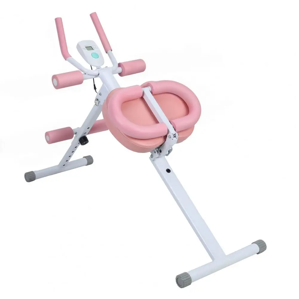 Ab Machine with LCD Data Display Screen, Thickened Foam Handle 5 Levels Height Adjustments Abdominal Trainer, Full Body Workout